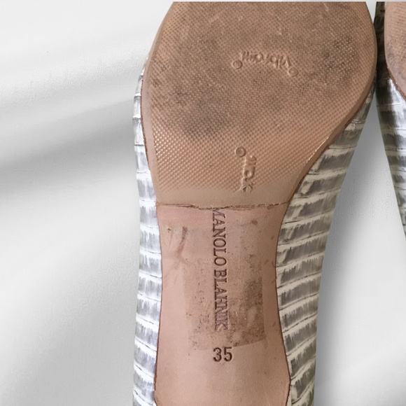 Manolo Blahnik Python Pointed Toe Pump - Picture 10 of 16